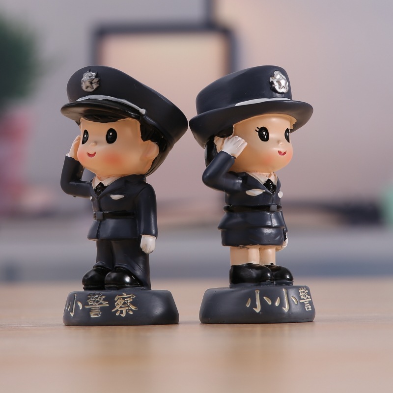 Creative Mini Police Doll Model Doll Handmade Car Decoration Cake Baking Decorations Holiday Gift