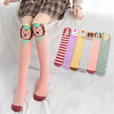 Wholesale new cartoon Three-dimensional animal children's socks over the knee girls cotton socks autumn baby straight tube socks