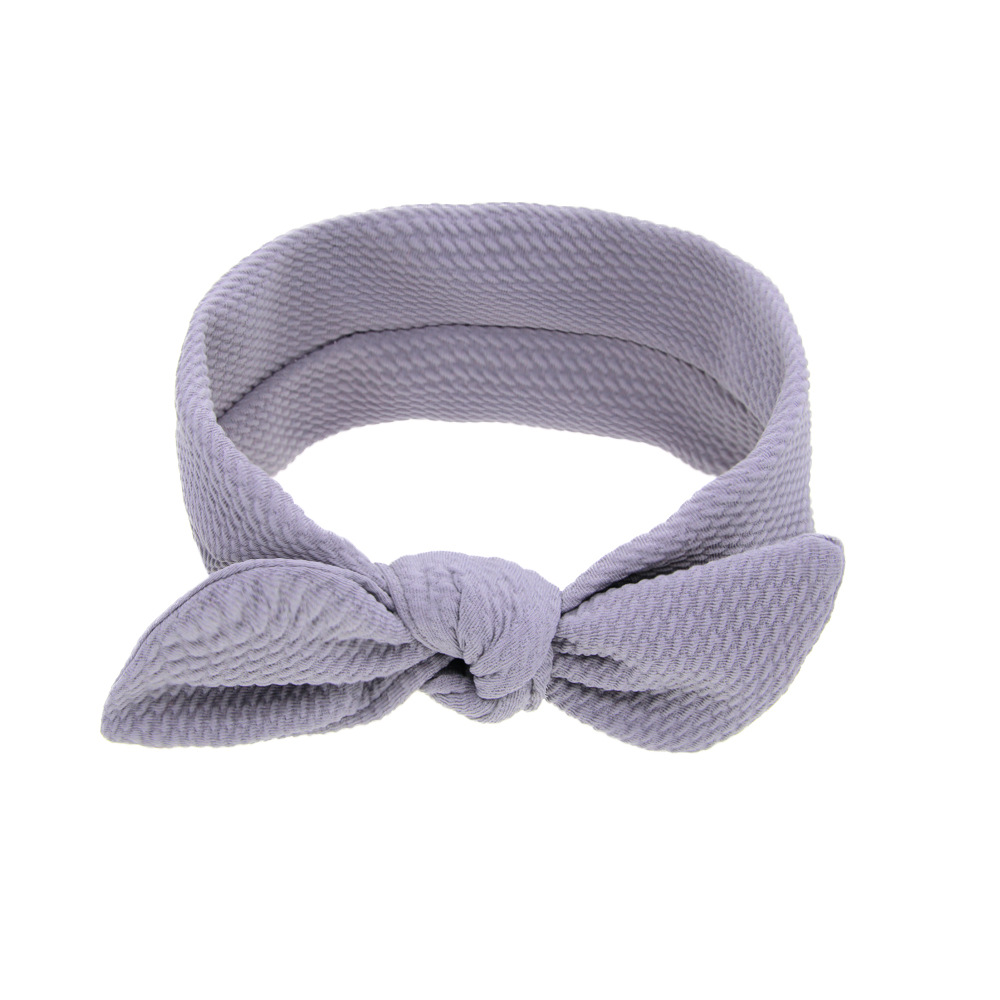 European and American children solid color rabbit ears baby bubble texture rotating ears headdress solid color headband jewelry wholesale