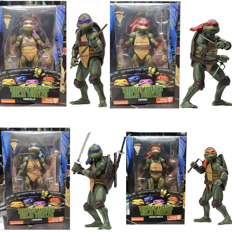 NECA черепашки мутанты ниндзя  1990 фильм на языке  TMNT limited edition  7 дюймовый может движущихся Кампания модель