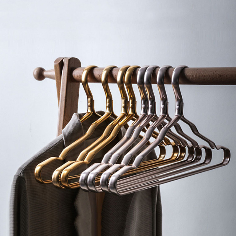 Space metal aluminum alloy seamless non-slip clothes rack pants clip household clothes rack factory direct sales