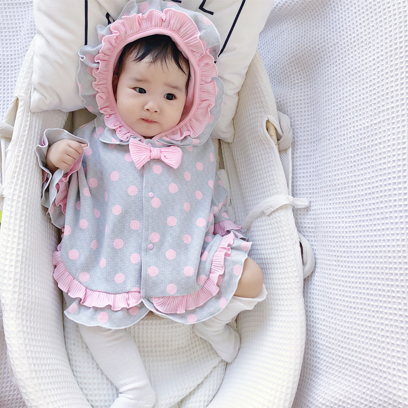 Children's Clothing Princess Shawl Children's Shawl Girls Double Hooded Bowknot Outgoing Cloak Spring and Autumn Coat Short