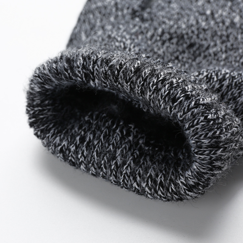 Manufacturers autumn and winter Korean-style knitted touch screen warm gloves for men and women couples wool plus velvet finger non-slip rubber gloves