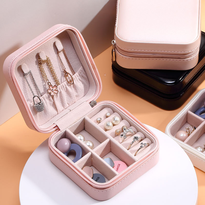 歐美簡約便攜飾品盒旅行珠寶收納手鍊飾品耳釘收納盒jewelry box