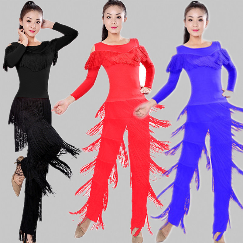 Female Adult Latin Dance Pants Tassel Children's Pants Square Dance Costume Modern Skirt Pants Dance Dance Pants Trousers