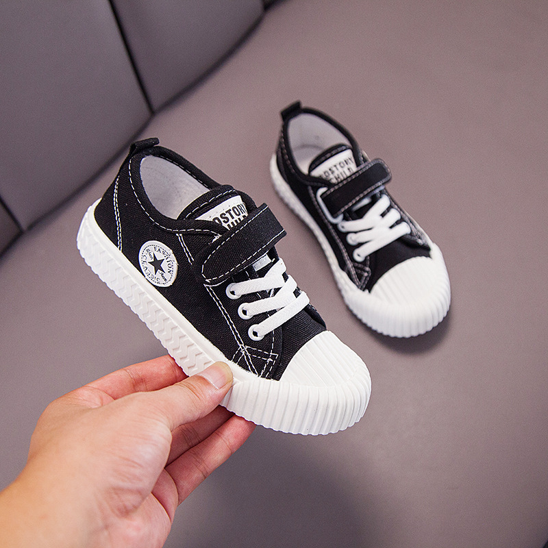 Spring New Boys and Girls Canvas Shoes Korean Style Middle and Big Kids Baby Biscuit Sole School Performance Breathable Children's Shoes