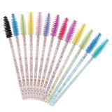 50 disposable nylon hair makeup brush spiral eyebrow comb beauty makeup small brush solid crystal rod eyelash brush