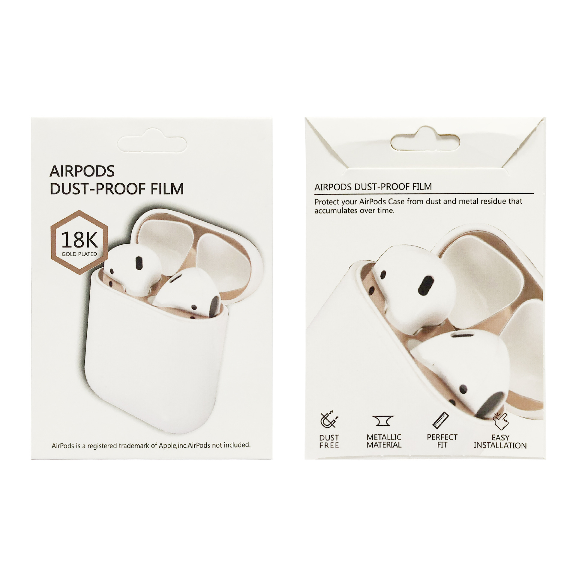 Factory spot wholesale for Apple Bluetooth headset Metal sticker Airpods dustproof inner cover protection sticker