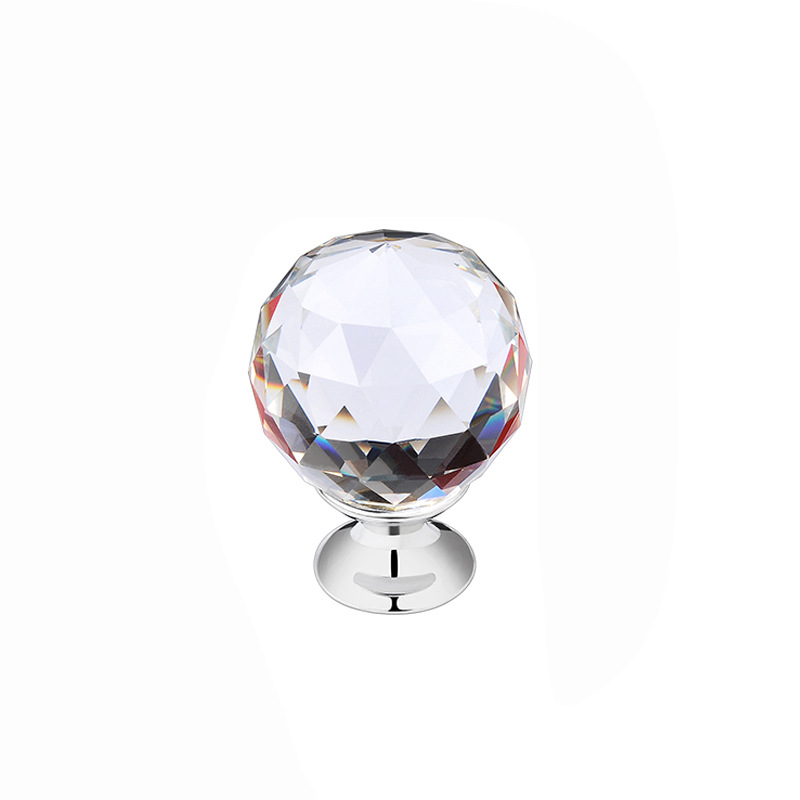 Crystal Ball Handle Light Luxury Crystal Ball Glass Handle European Style Modern Cabinet Drawer Wardrobe Bathroom Door Handle