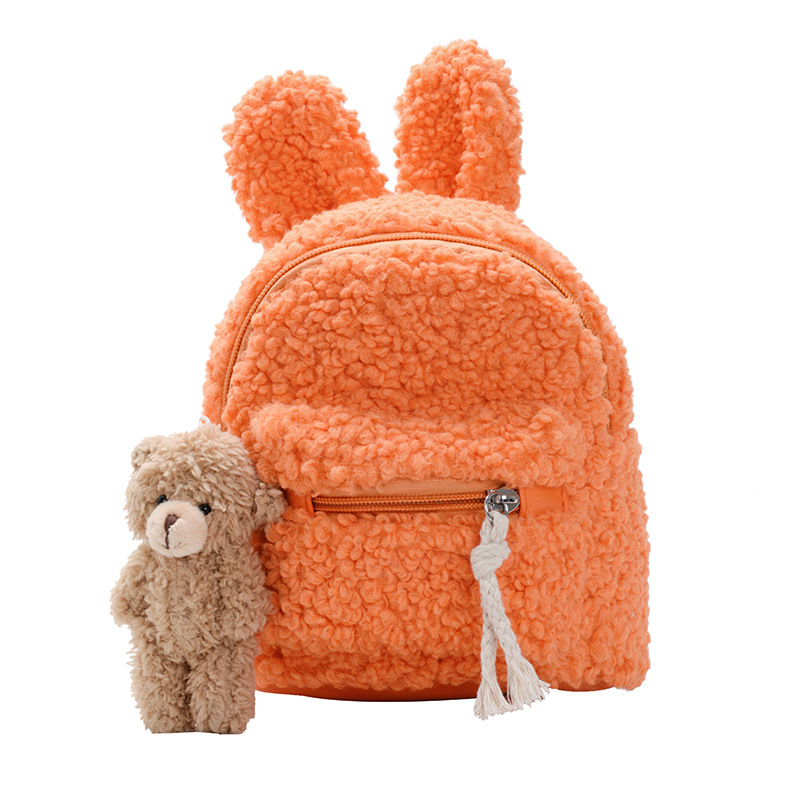 Korean style children's small bag cartoon cute plush backpack female personality small schoolbag mini shoulder messenger bag