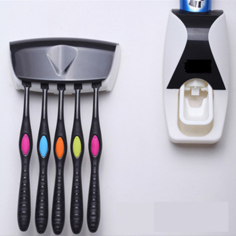 Toothpaste squeezer toothbrush holder Automatic toothpaste squeezer suit sticky hook toothbrush holder toothpaste holder wholesale