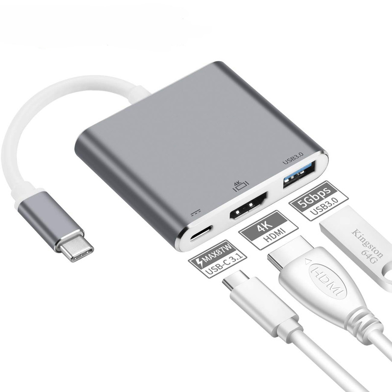 USB C3.1 Type-c - HDMI 4k スリーインワン ドッキング ステーション USB C - USB/PD 電源変換アダプター|undefined