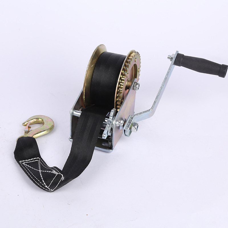 Source factory wholesale seat belt cloth bag hand winch webbing manual winch marine household crane crane