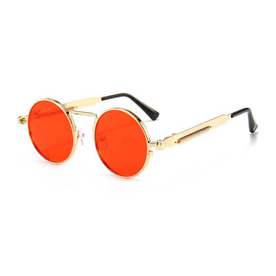 New Style Prince Mirror Round Steampunk Sunglasses Retro Sunglasses Spring Glasses Legs Metal Thin Side Too Glasses