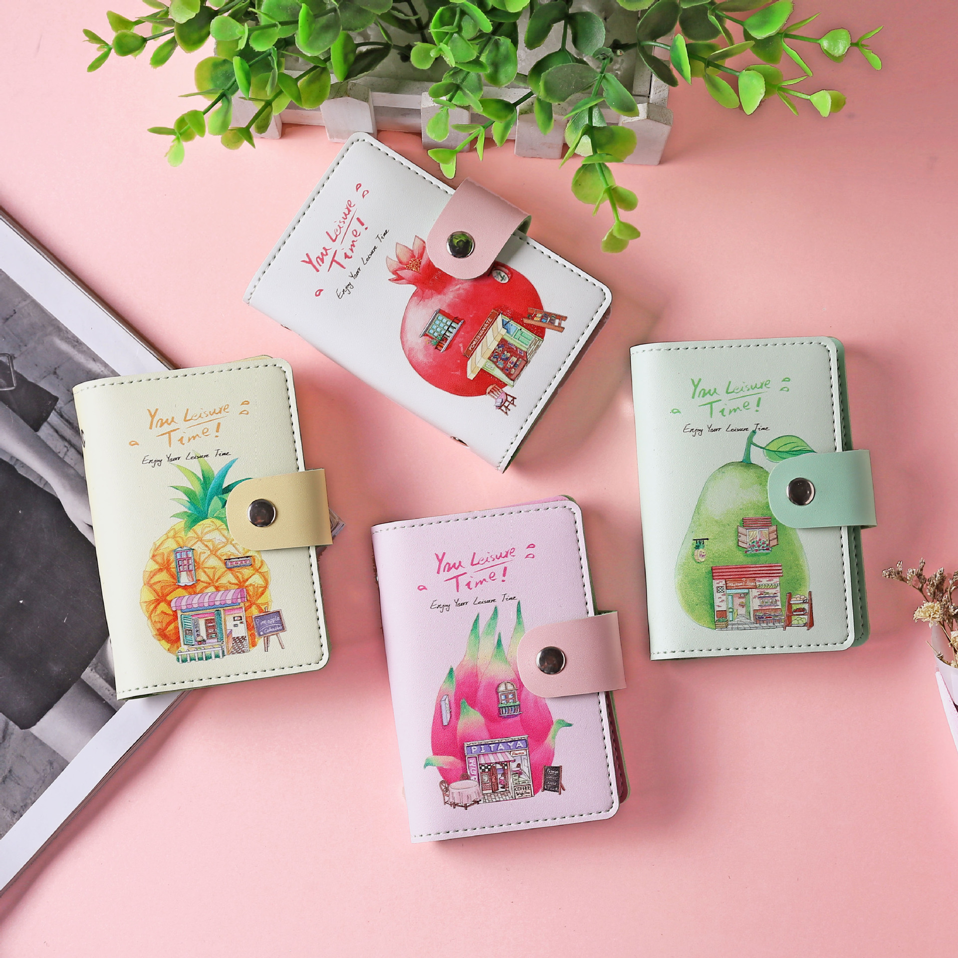 Cartoon card holder women's wholesale Korean-style large-capacity multi-card PU leather coin purse card holder anti-degaussing buckle card holder
