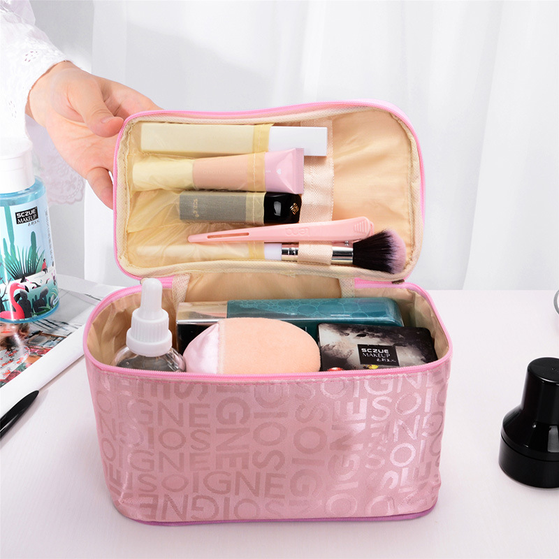 Women's Portable Cosmetic Bag New Explosions Women's Letters Color Fashion Quartet Travel Portable Storage Wash Bag
