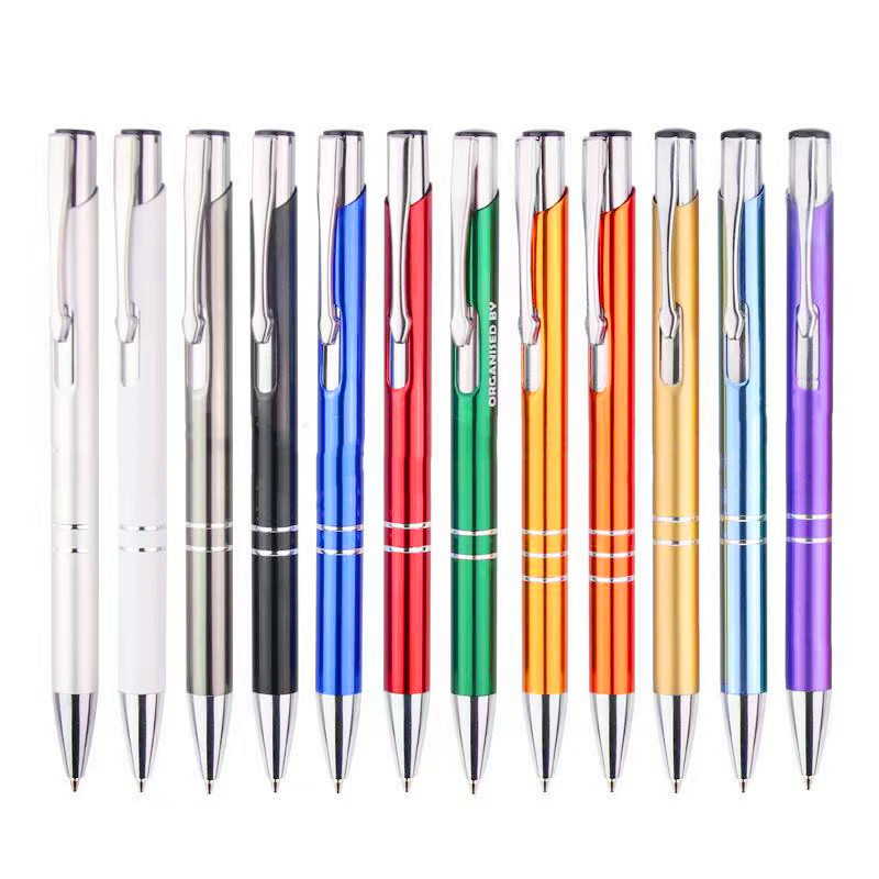 Ballpoint pen pressing metal aluminum rod pressing ballpoint pen advertising lettering wholesale metal gift creative pen logo
