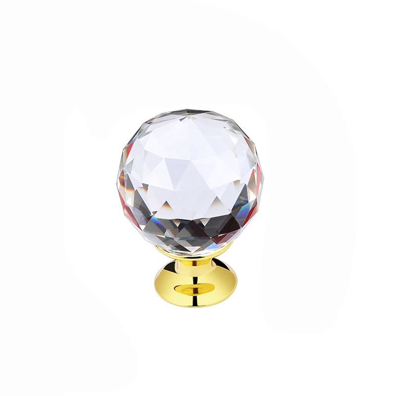 Crystal Ball Handle Light Luxury Crystal Ball Glass Handle European Style Modern Cabinet Drawer Wardrobe Bathroom Door Handle