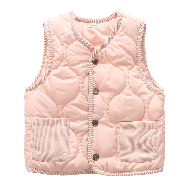 Children's Clothing Children's Autumn and Winter Cotton Clothes Boys and Girls Cotton Vest Thickened Warm Cotton-Padded Jacket Small and Medium Set Cotton-Padded Jacket Western Style