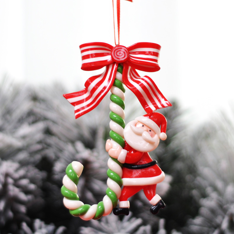Christmas Supplies Soft Pottery Santa Claus Snowman Small Crutch Bread Soil Hanging Decoration Christmas Tree Decoration Supplies