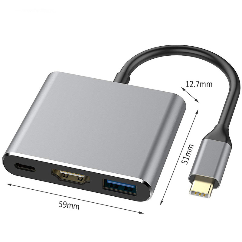 USB C3.1 Type-c - HDMI 4k スリーインワン ドッキング ステーション USB C - USB/PD 電源変換アダプター|undefined