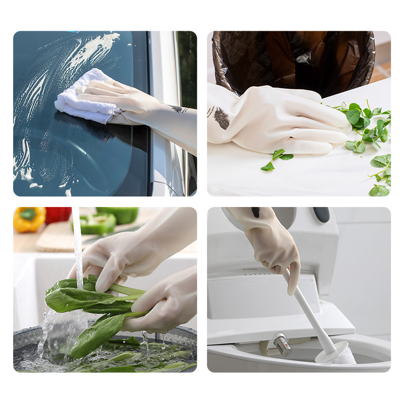 Haiying Nitrile Gloves Kitchen Durable Latex Bowl Washing Gloves Household Rubber Gloves Waterproof Wholesale