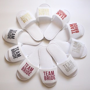 Wedding Pajamas Party Slippers Home Shoes Colored Bronzing Letters bridesmaid bride