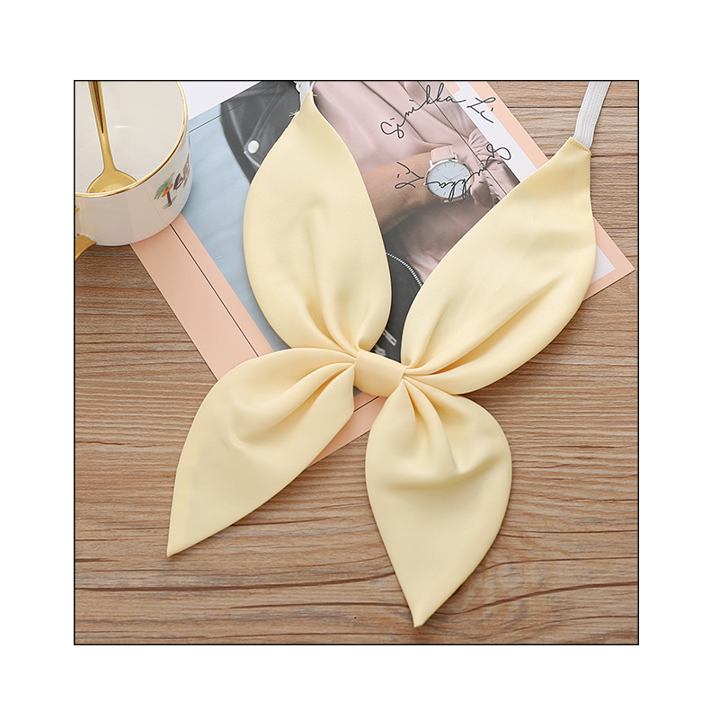 JK Japanese triangle scarf fabric Golden Grass fish knot tie-free bow tie imitation triangle scarf hidden buckle beef tendon collar flower