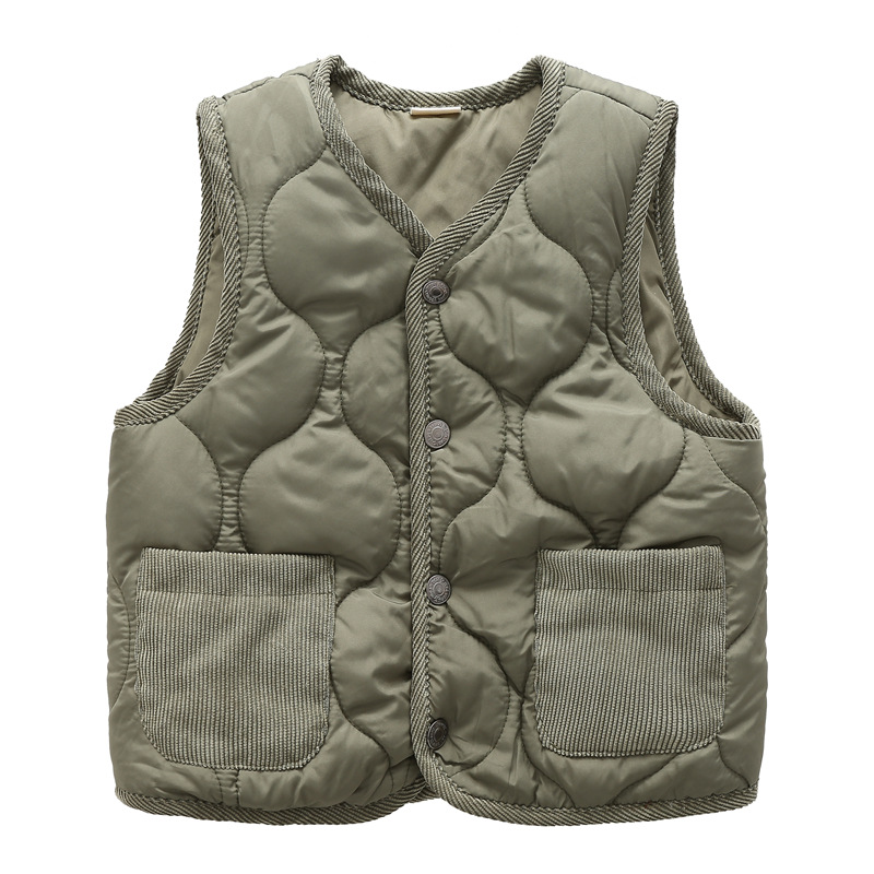 Children's Clothing Children's Autumn and Winter Cotton Clothes Boys and Girls Cotton Vest Thickened Warm Cotton-Padded Jacket Small and Medium Set Cotton-Padded Jacket Western Style