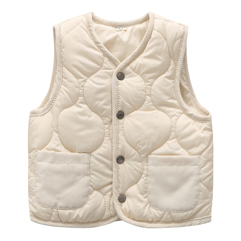 Children's Clothing Children's Autumn and Winter Cotton Clothes Boys and Girls Cotton Vest Thickened Warm Cotton-Padded Jacket Small and Medium Set Cotton-Padded Jacket Western Style