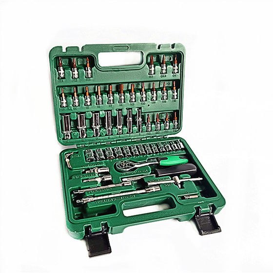 Factory price supply car repair tools socket wrench 53-piece toolbox 72-tooth quick wrench combination tool