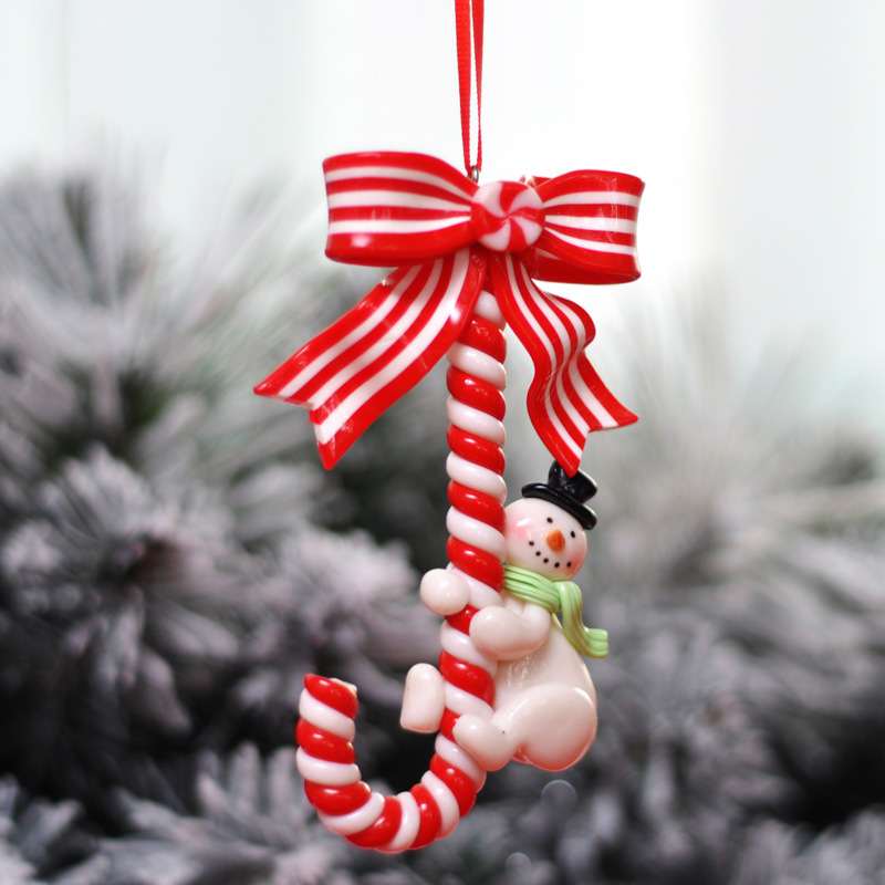 Christmas Supplies Soft Pottery Santa Claus Snowman Small Crutch Bread Soil Hanging Decoration Christmas Tree Decoration Supplies