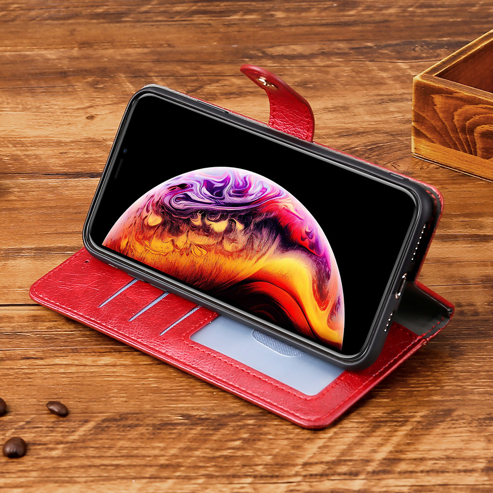 Suitable for Apple iphone13pro card 14 mobile phone 15 leather case 11 flip oppo wallet Huawei phone case
