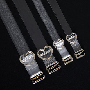 Peach Heart Steel Buckle Invisible Seamless Shoulder Strap Transparent Frosted Adjustable Underwear Bra Beauty Back Sling Anti-Slip Summer
