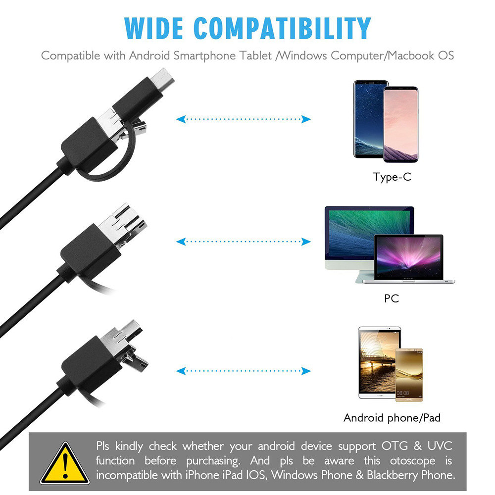 Industrial mobile phone endoscope camera 5.5mm1 5m lens Android computer Type-c/USB interface
