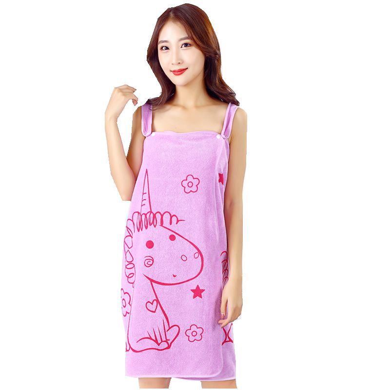 New cartoon wearable bath towel fiber polyester brocade changeable bath skirt thickened absorbent tube top bath towel beach towel factory wholesale