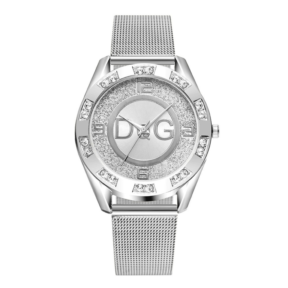 Foreign trade new double drill outer ring sand drill surface wire mesh belt ladies watch foreign trade explosions quartz watches wholesale