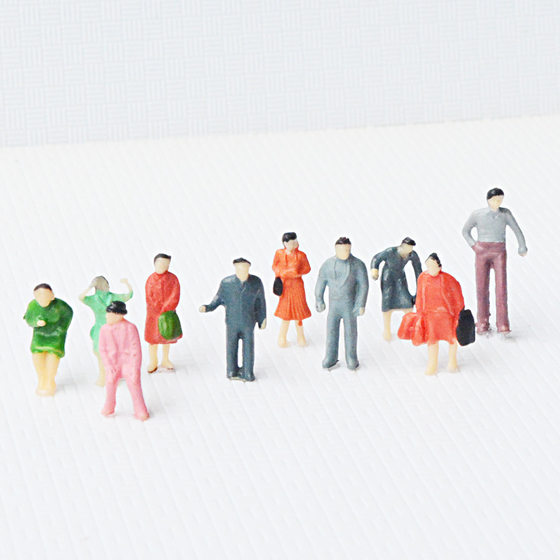 Color character model miniature landscape figurine color mini simulation figurine building sand table scene decoration material