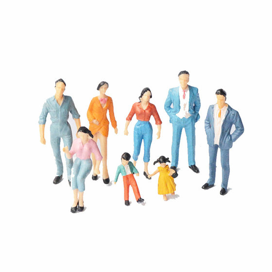 Color character model miniature landscape figurine color mini simulation figurine building sand table scene decoration material