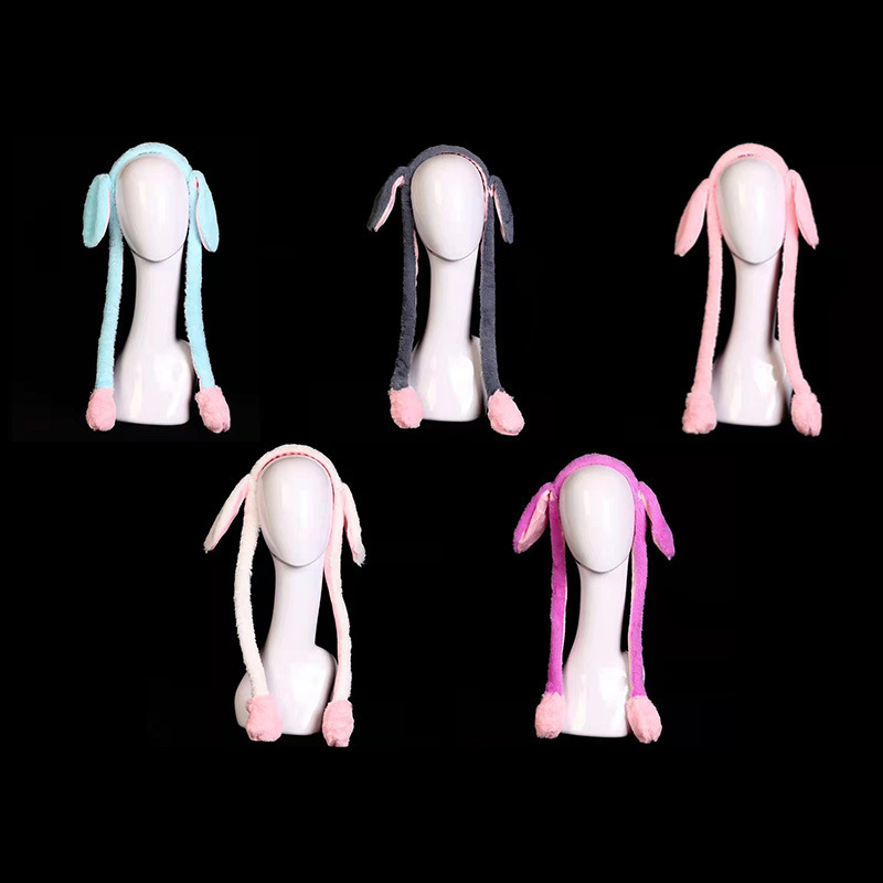 スポットの熱売振音が同じで動くウサギの耳のカチューシャが耳をつまんで動くledランプのかわいいエアバッグ帽|undefined