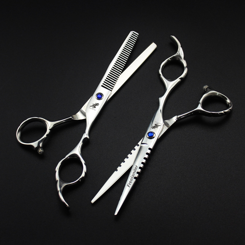 6.0 Freelander Cutter Head with Toothed Hairdressing Scissors Barber Scissors Flat Scissors Tooth Scissors Thin Scissors 04-6