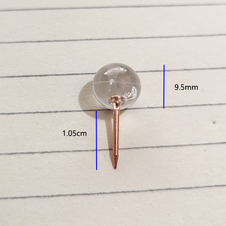 Transparent rose gold ball nail 9.5mm color Art nail painting drawing nail Cork message board special Earth nail