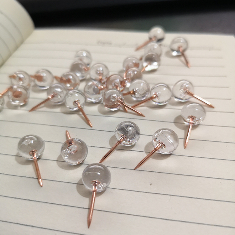 Transparent rose gold ball nail 9.5mm color Art nail painting drawing nail Cork message board special Earth nail