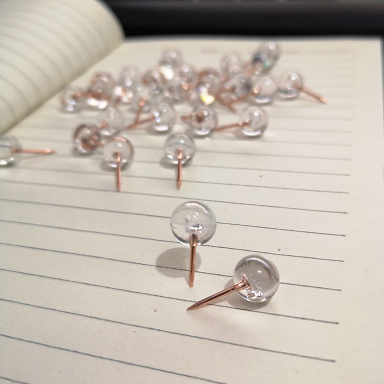 Transparent rose gold ball nail 9.5mm color Art nail painting drawing nail Cork message board special Earth nail