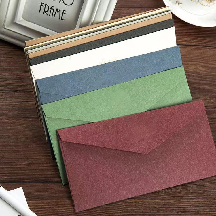 No.5 European retro lining paper solid color blank business envelope personalized invitation letter invitation envelope can be printed LOGO