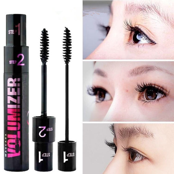 1+2 Mascara Double Effect Adjusting Mascara Two-in-One Slender Long Thick Curled Big Eyes Mascara Makeup