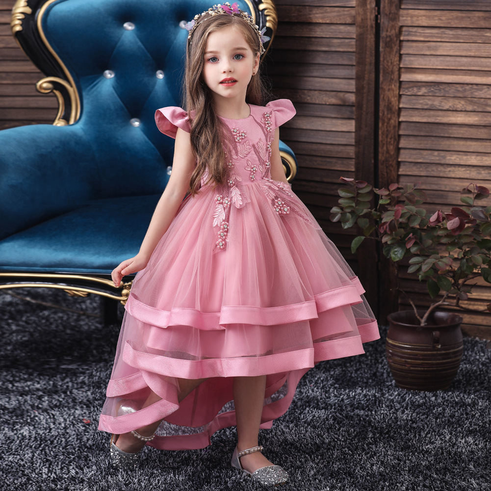 2022 Summer New Children's dress Trailing dress Piano Performance dress kids dress Wholesale