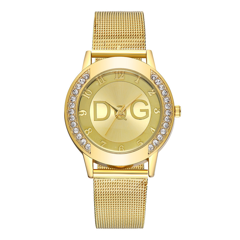 Foreign trade new double drill outer ring sand drill surface wire mesh belt ladies watch foreign trade explosions quartz watches wholesale