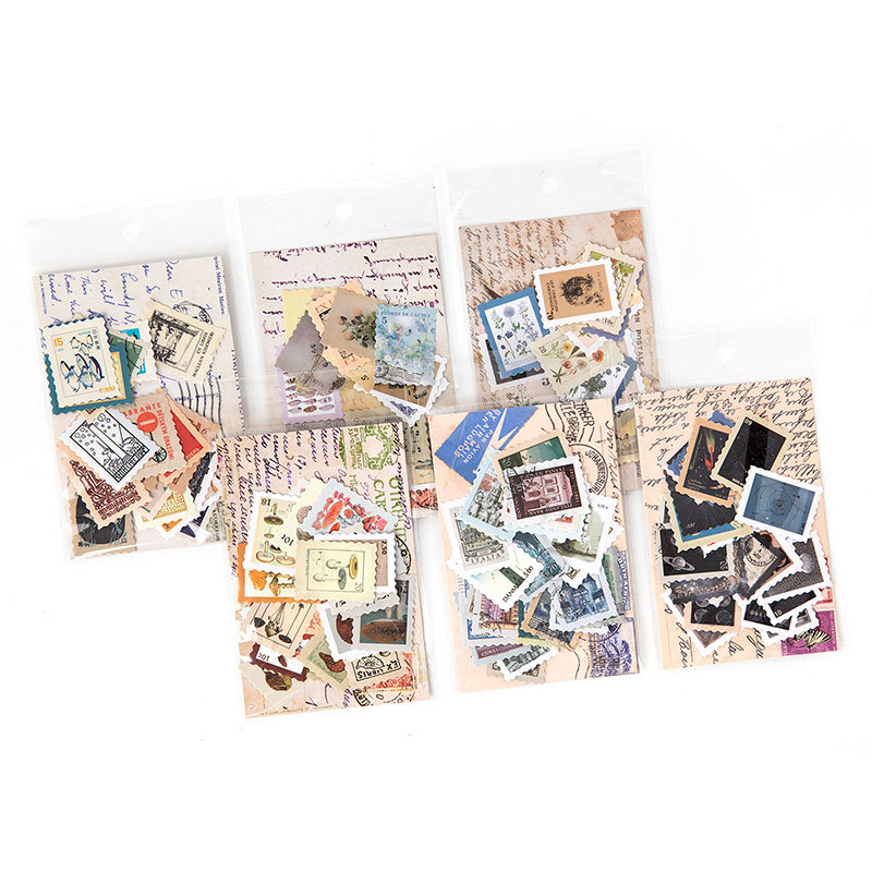 Mo Mo Mo stamp sticker package stamp collection Museum series vintage Plant Journal DIY decorative stickers 6 options