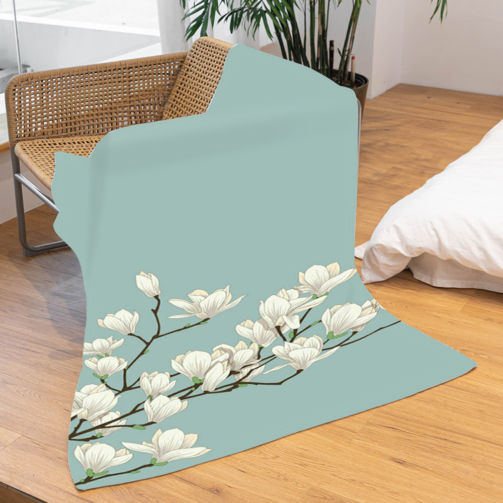 Одеяло DIY Цветочное осенне-зимнее теплое одеяло для дивана Двустороннее фланелевое одеяло с HD-принтом